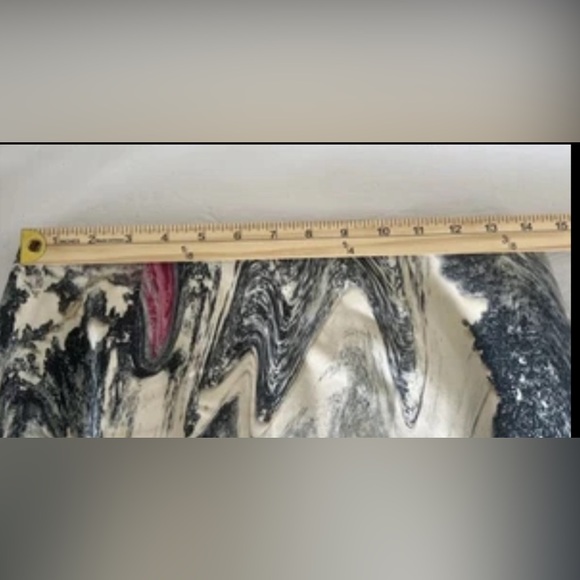 Rachel Roy Sz 6 Women’s Pencil Skirt Back Zip Career Officewear Black Cream Red - Picture 4 of 6